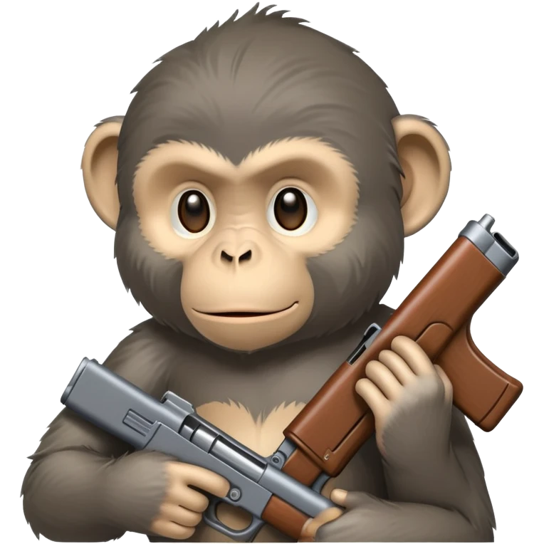 Depressed monkey holding a toy gun emoji