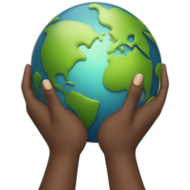 hands holding planet earth emoji