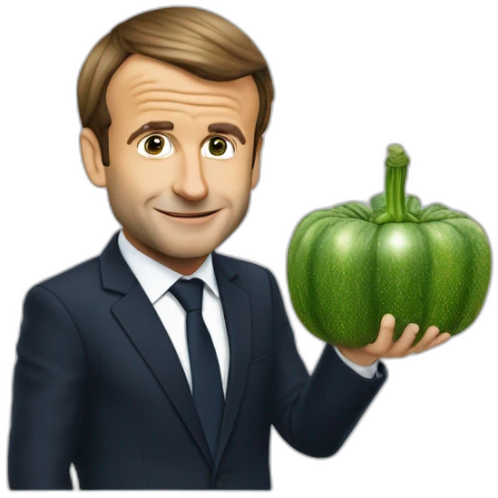 Emmanuel macron qui mange une courgette emoji