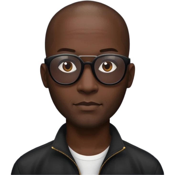 tall black man in dark shades gangster shaved head emoji