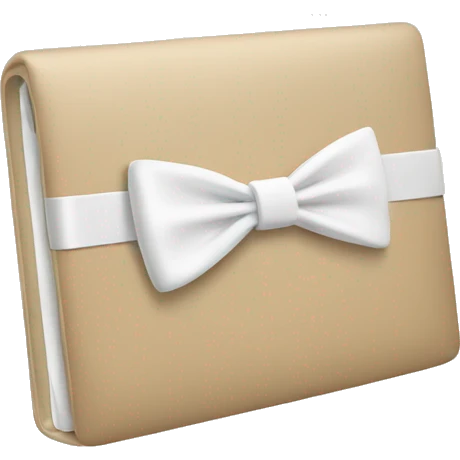 beige macbook with white bow  emoji