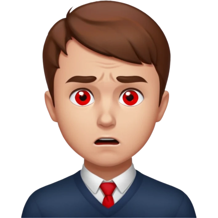 Charlie kirk with red dot on neck and scared expression on face emoji