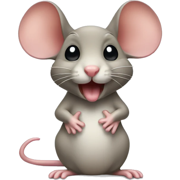 a mouse sweating with its tongue out emoji