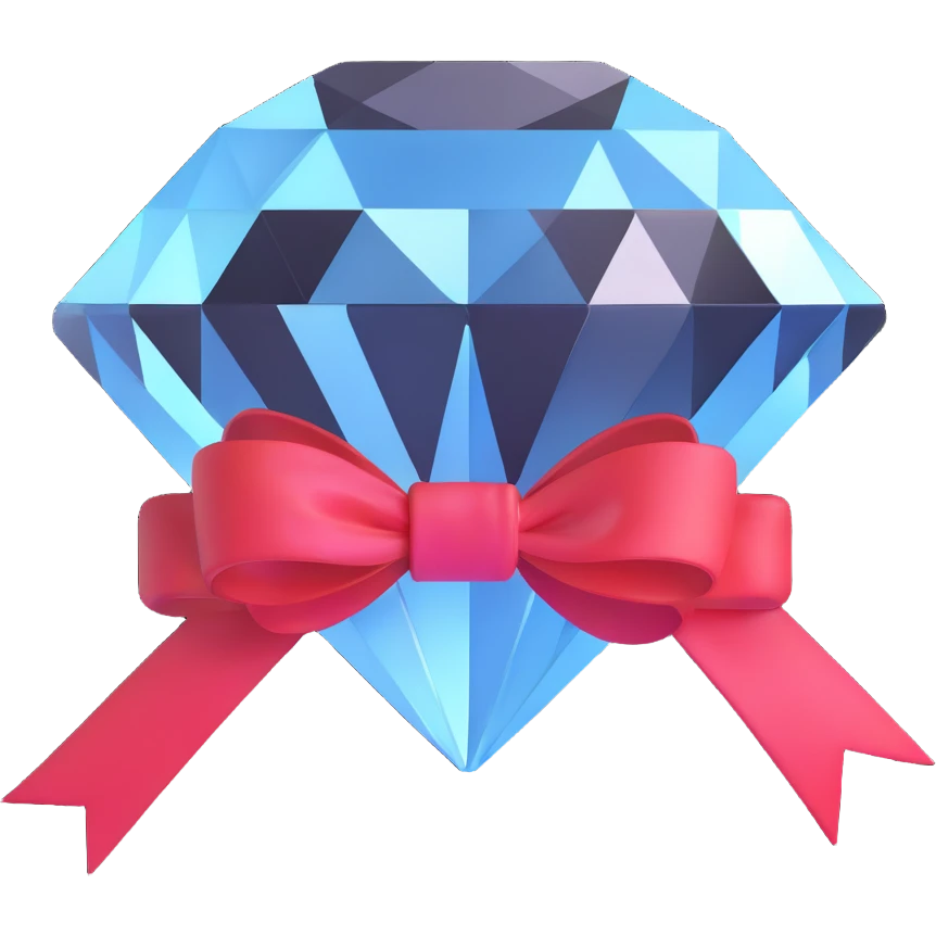 diamond with ribbon emoji
