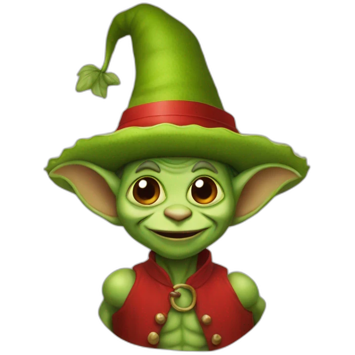 goblin in cucumber hat with red carpet emoji