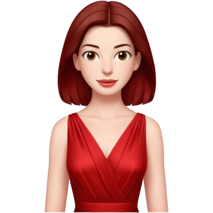 Anne Hathaway in red dress emoji