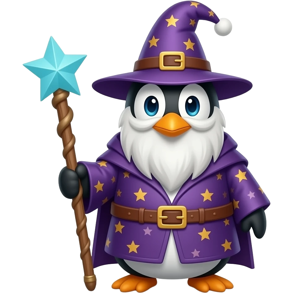 Penguin Wizard emoji