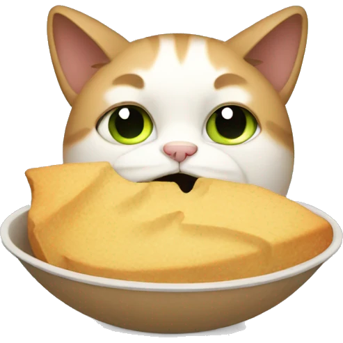 Sad cat eating  emoji