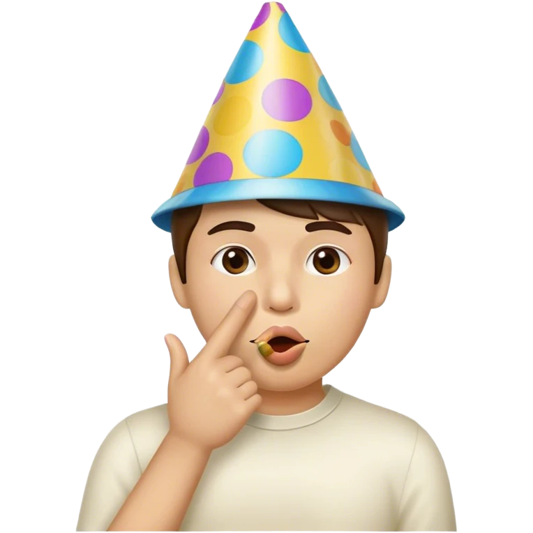 Party celebration emoji saying shhh emoji