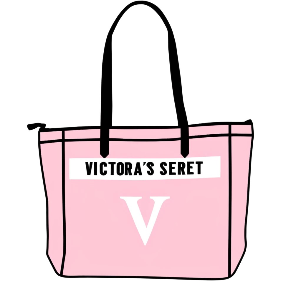 Victoria's Secret tote bag with logo in pink color emoji