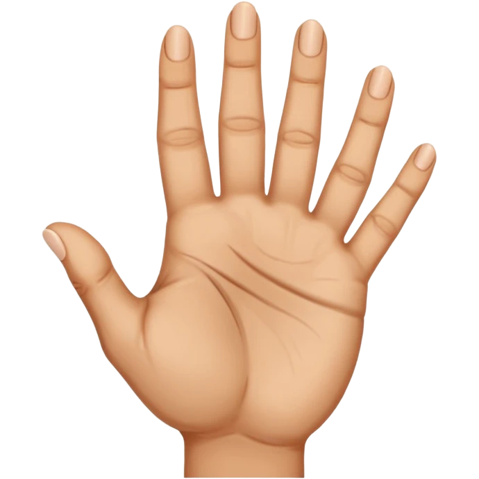 the Arabic middle finger, khod symbol. an open palm with the middle finger bent down a little more than 90 degrees emoji