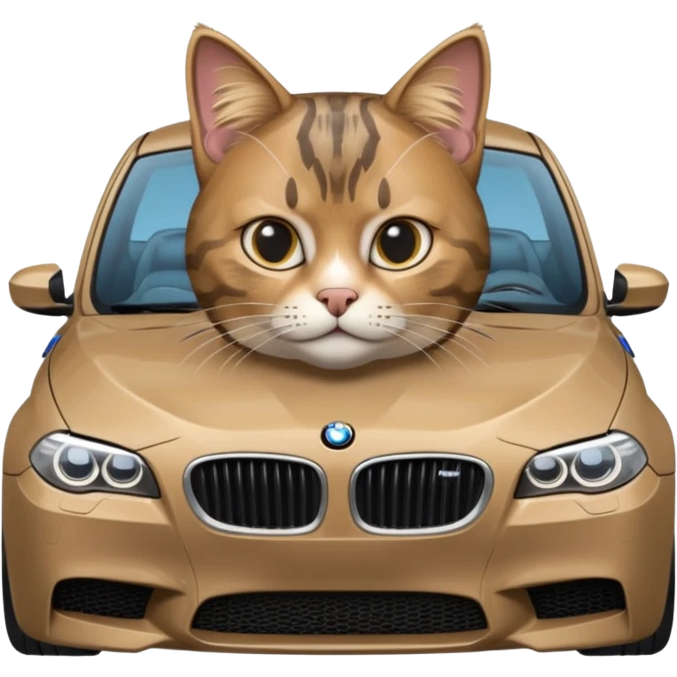 kedi bir bmw m5 kullanıyor emoji