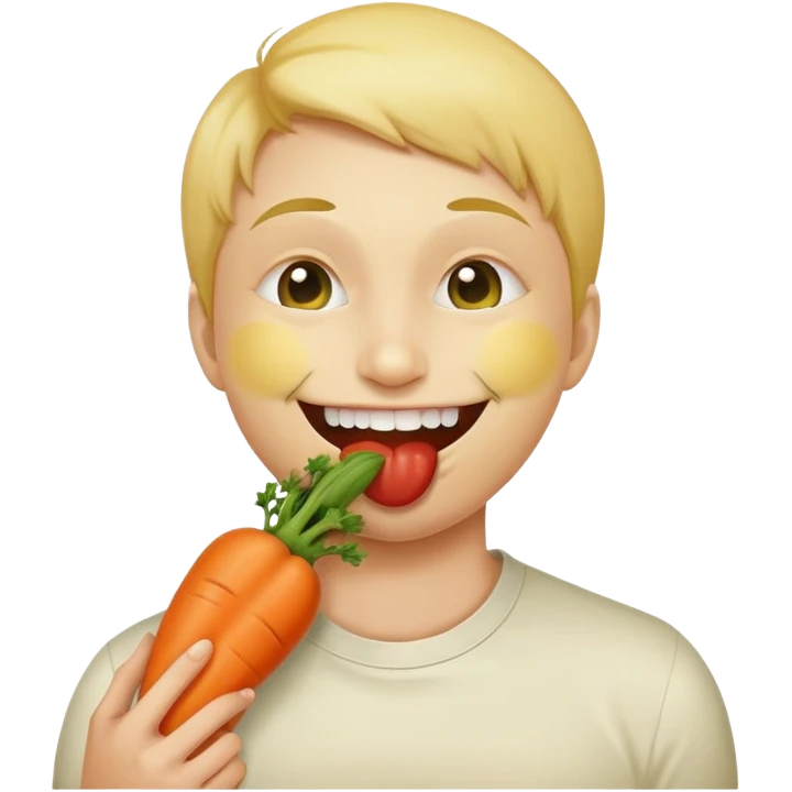 Smiley face gagging on a vegetable  emoji