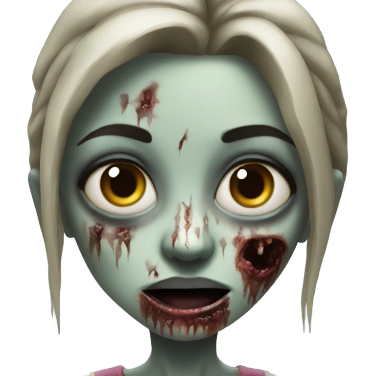 realistic portrait of girl zombie  emoji