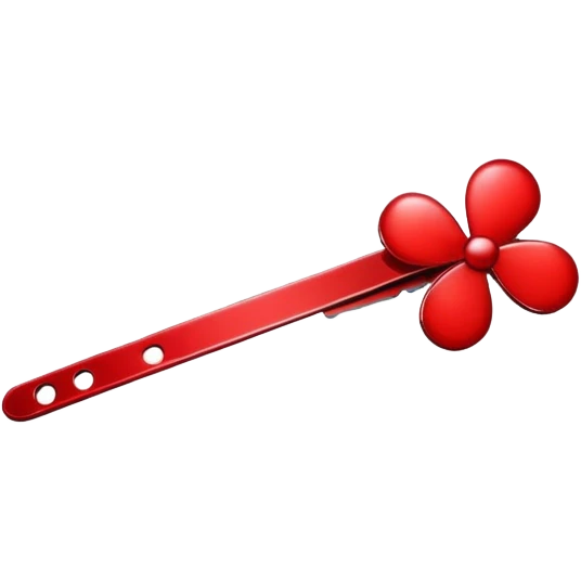 a bright red hairpin hair clip emoji