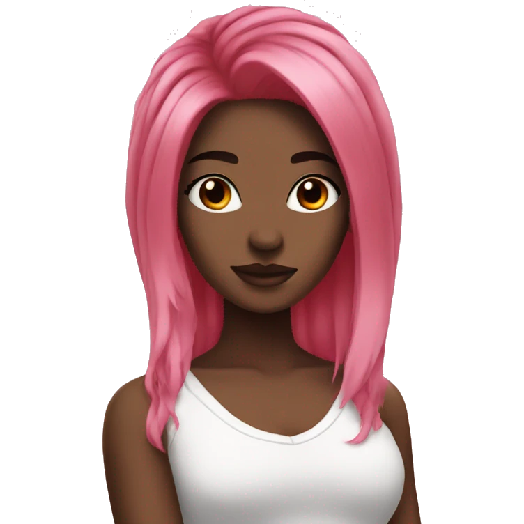 pink hair red eyes black markings emoji
