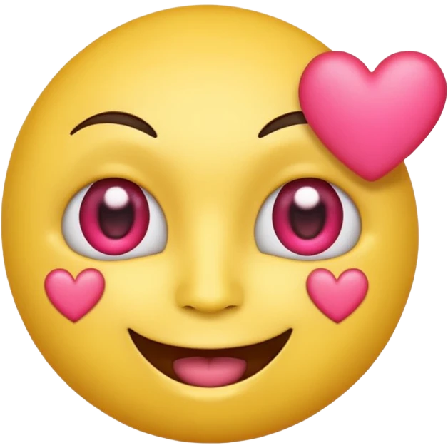Emoji carita amarillo con ojos de corazones rosa  emoji