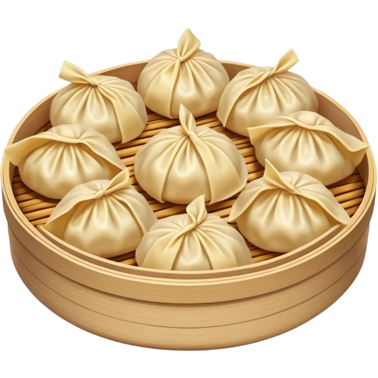 Chinese dumplings, steaming hot with pleated edges, traditional food, emoji style emoji