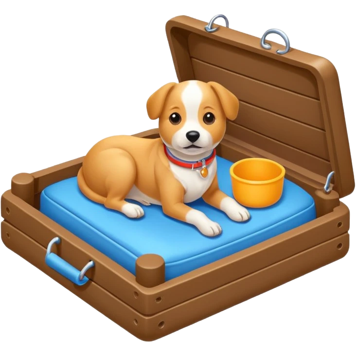 Goals:
1) Isometric view
2) Physically realistic portrayed in a way that would be expected to the average person
3) Avoid anything that could be considered offensive, even 2%

---
Now generate an image to represent a list to buy items for a dog. Items include: Kennel, bowl, bed, leash, etc emoji