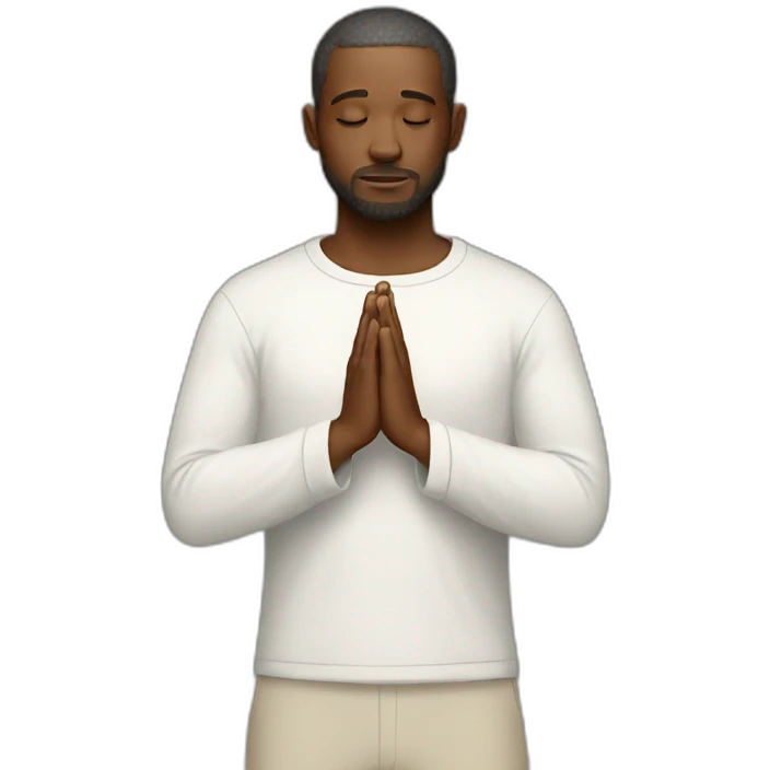 white man praying emoji