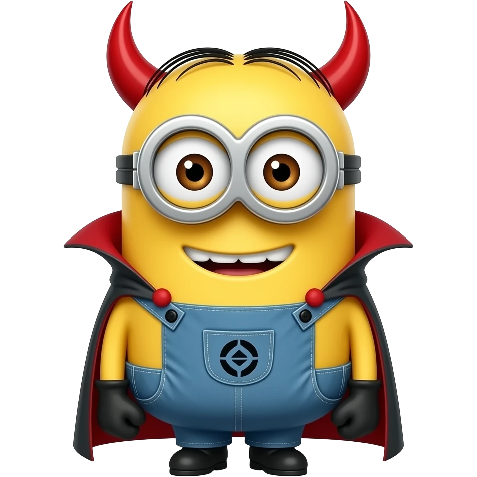 minion with devils horns and cape emoji
