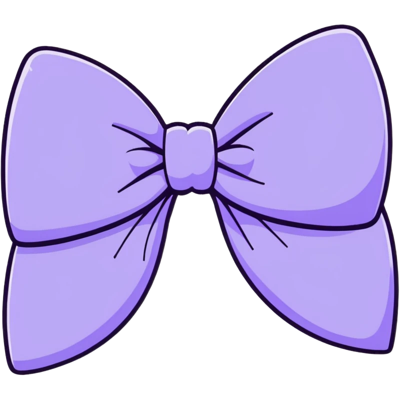 soft lavender ribbon bow with glitter emoji
