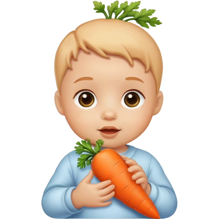 baby with carrot emoji
