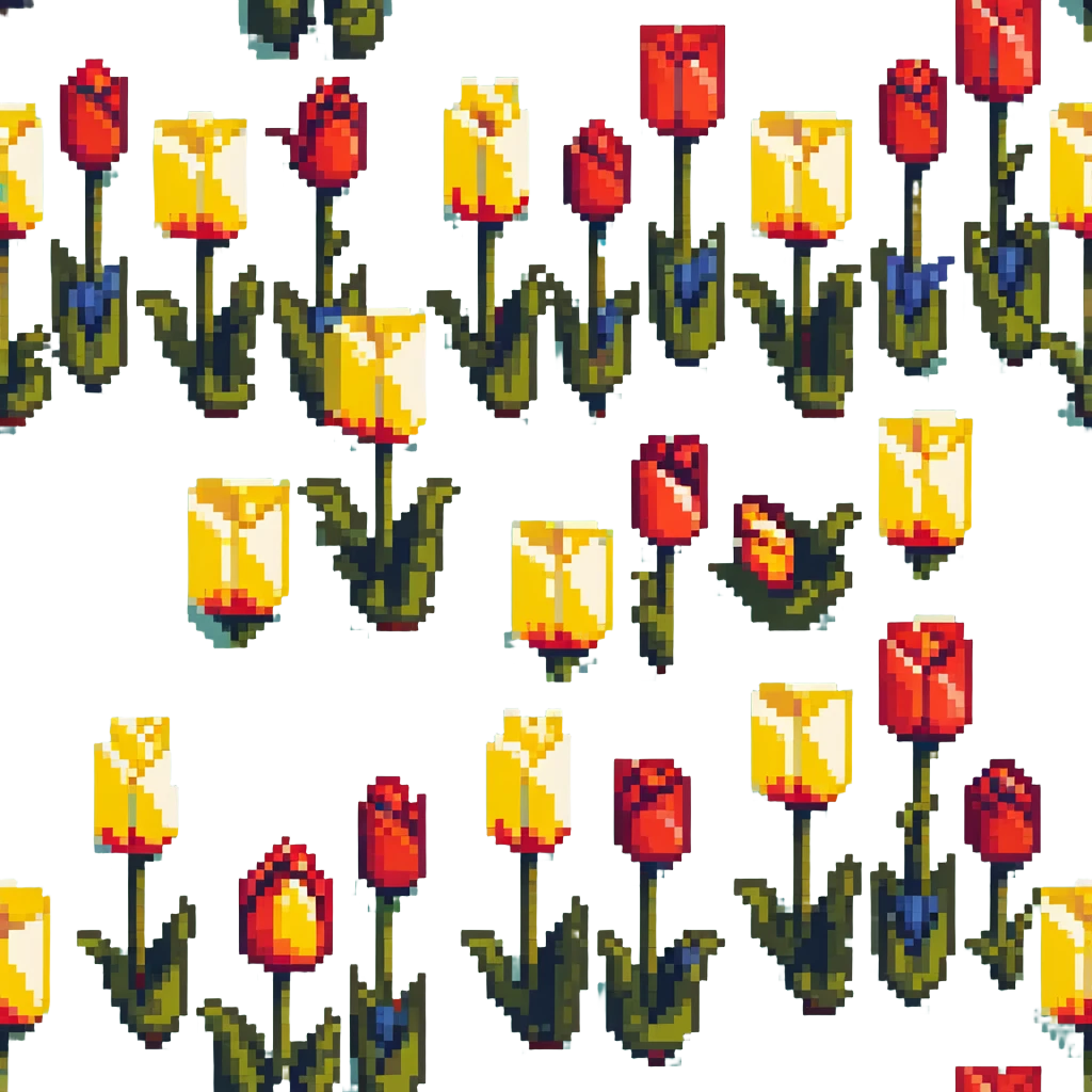 primary color tulips - red, blue, and yellow tulip flowers emoji