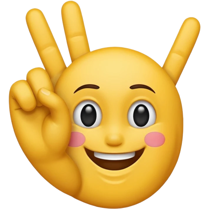 Fuck you hand sign in front of smiling face emoji