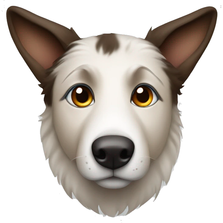 Australia shepherd with one blue eye one brown eye emoji