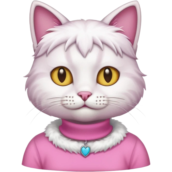 A cat wearing pink top  emoji
