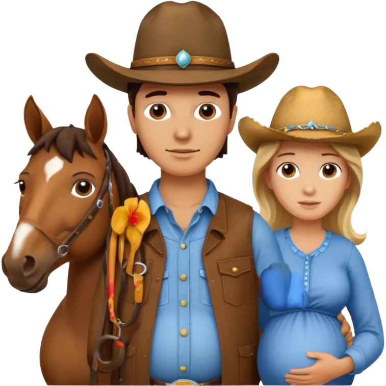 pregnant man with horse emoji