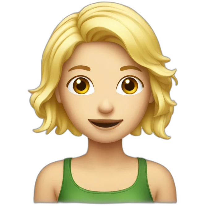 Blond girl with beer emoji