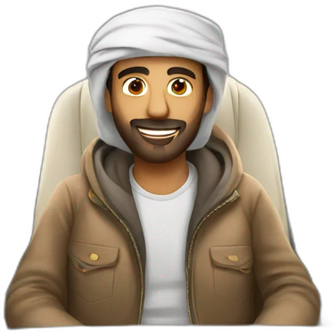 arabic man in a plane emoji