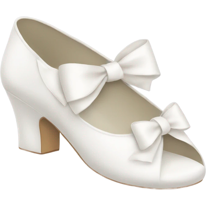 White and soft cute ribbon footwear  emoji
