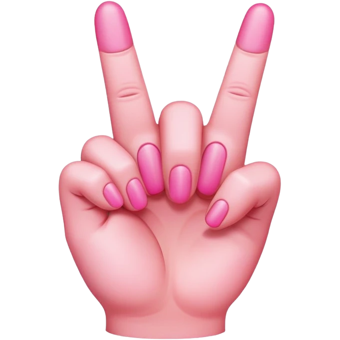 Pink middle finger emoji