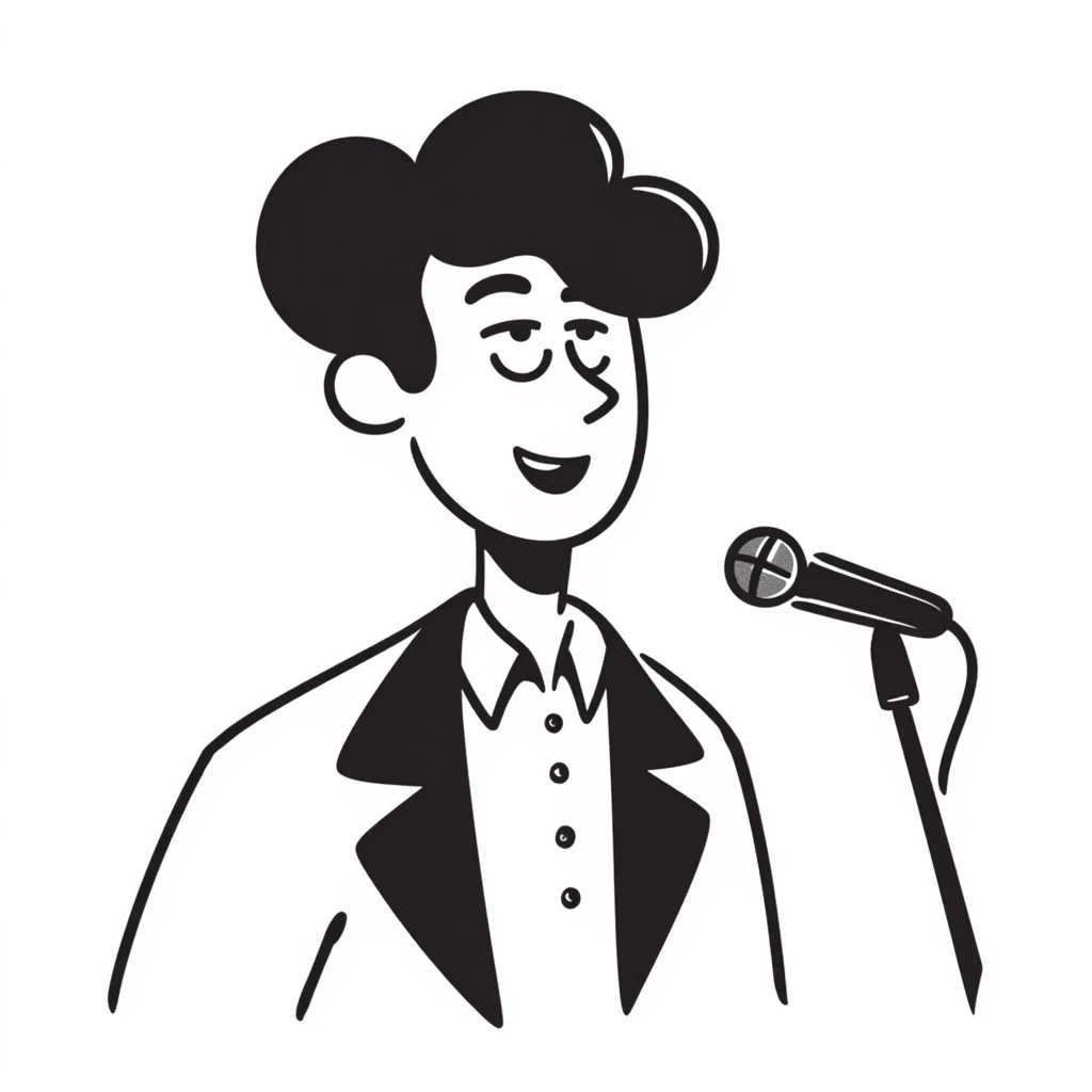 Man speaking into a microphone, presenter or singer emoji