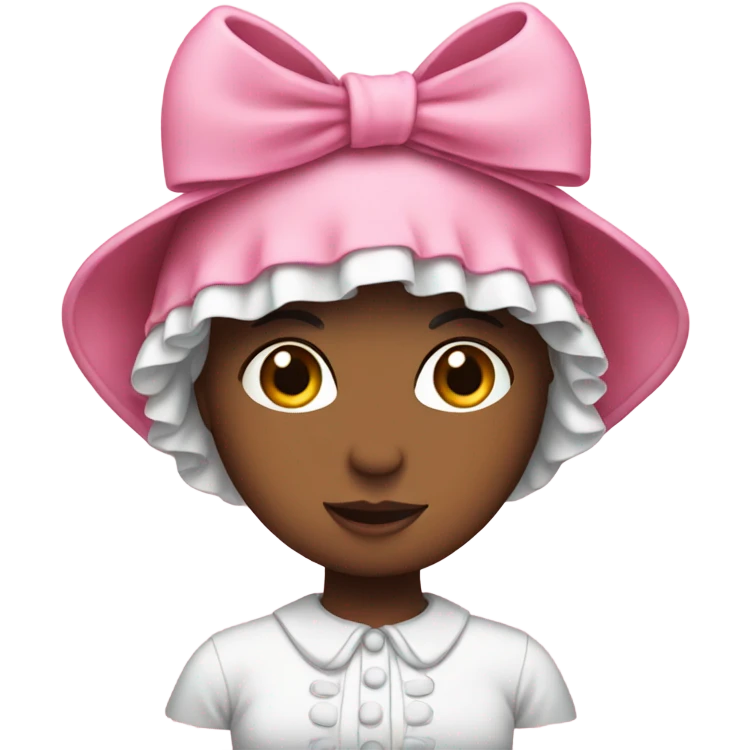Pink bonnet with bow emoji