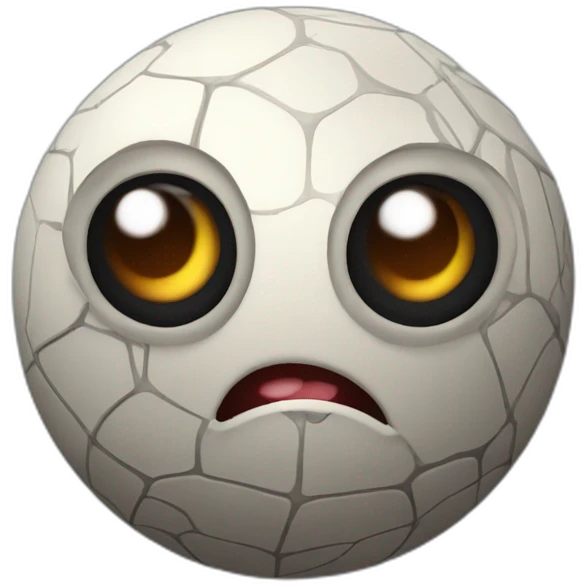 3d sphere with a cartoon Cave Spider skin texture with big thoughtful eyes emoji
