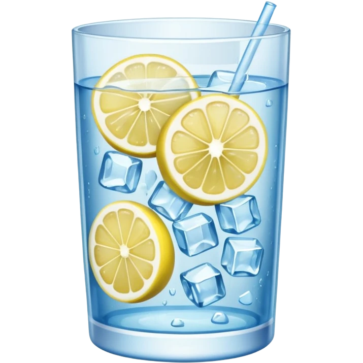 a glass of water with lemon and ice emoji