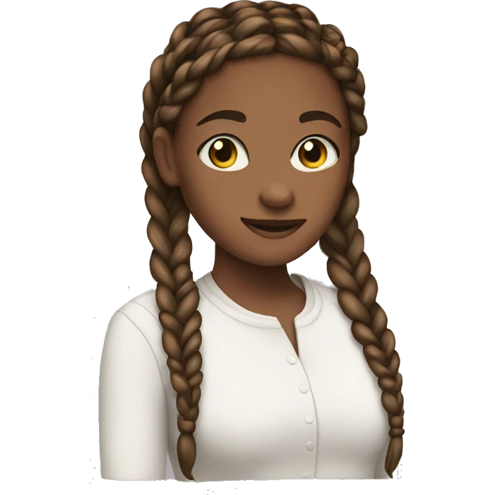 A girl with 2 braids emoji