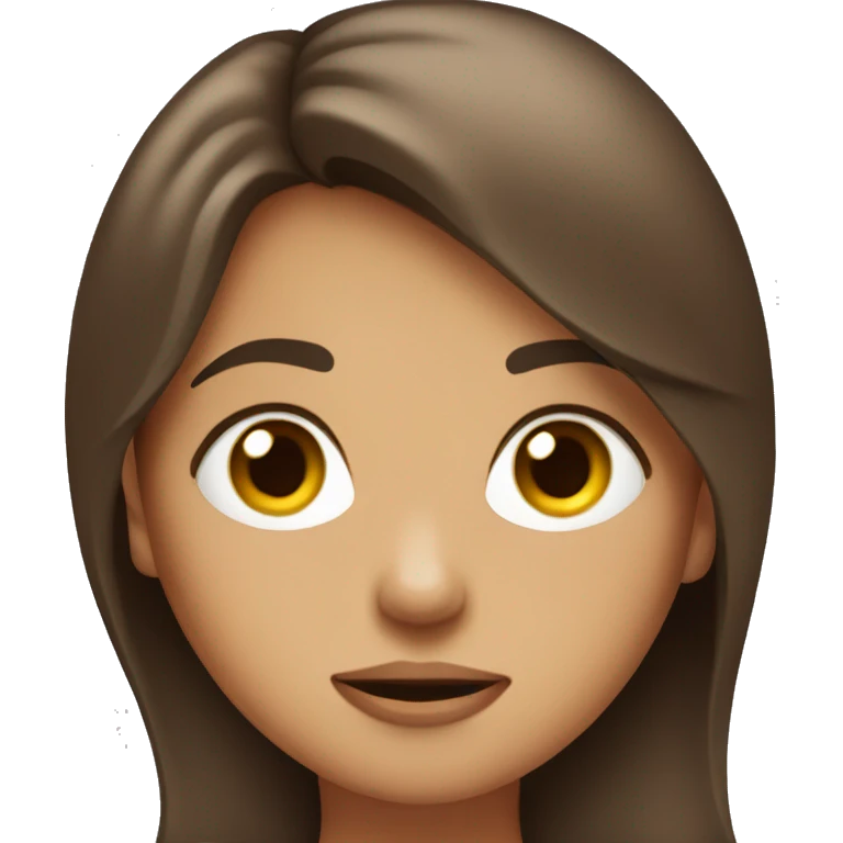 The brown haired girl rolls her eyes with a sarcastic face emoji