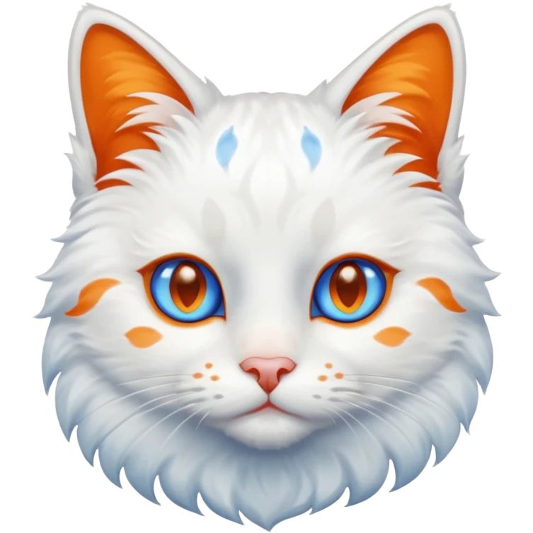 hazme un gato blanco con manchas naranjas y ojos azules emoji