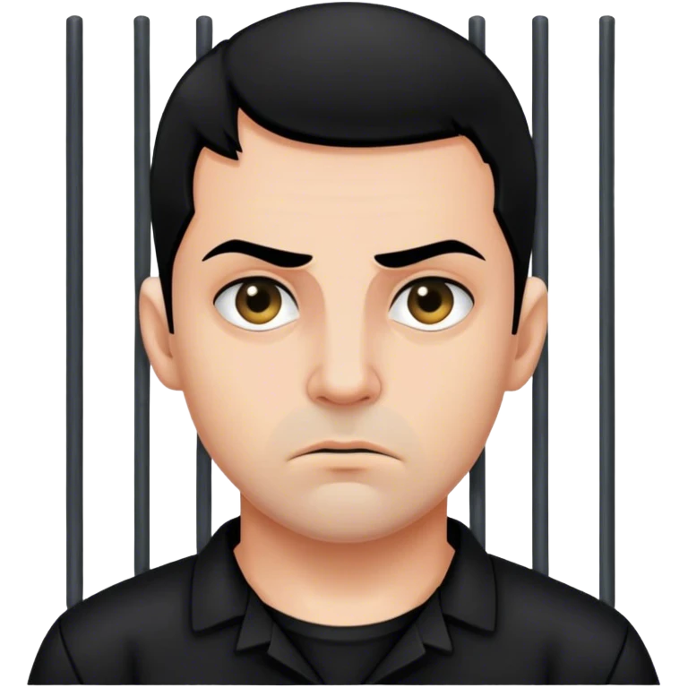 portrait of a prisoner in a black uniform emoji