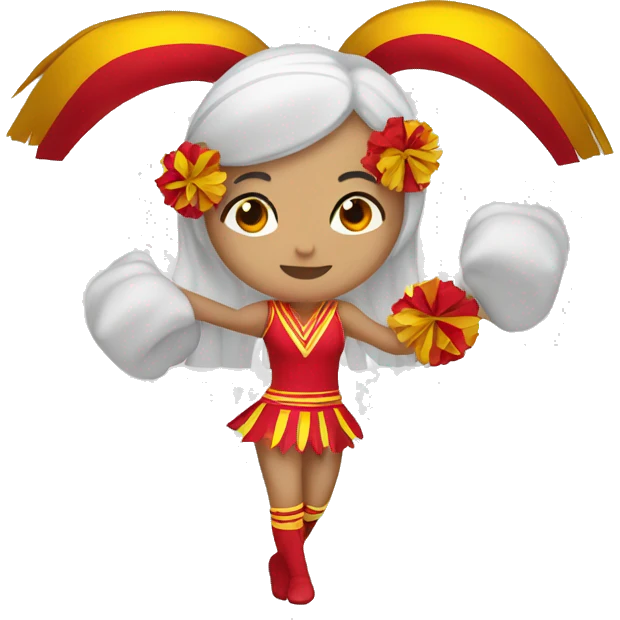 Mexican cheerleader with Red and gold colors emoji
