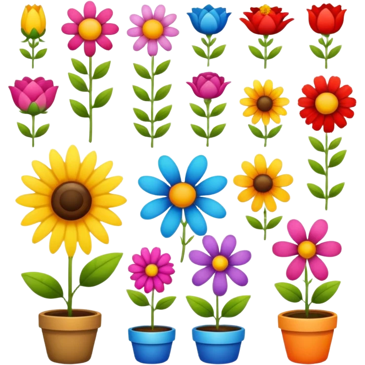 Various types of flowers emoji