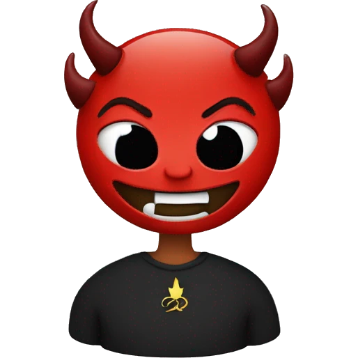 devil emoji , background is bosnian flag emoji