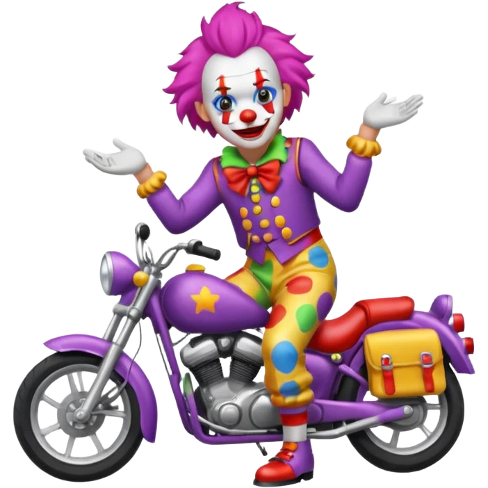 motorcycle-riding clown  emoji