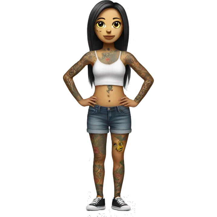 Full body Tattooed girl emoji