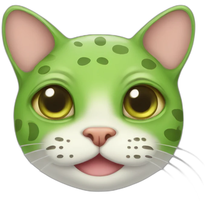 Cat with frog face emoji